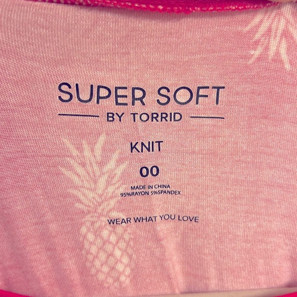 Mini Super Soft Fit N Flare Dress - Pink Pineapple - Torrid size 00 (equals 10) - Picture 8 of 10